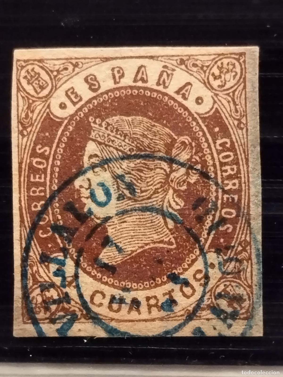 Briefmarken: FAC ESPA&Ntilde;A. EDIFIL 58. FECHADOR TIPO II EN AZUL DE VILLALON. VALLADOLID. BONITO.