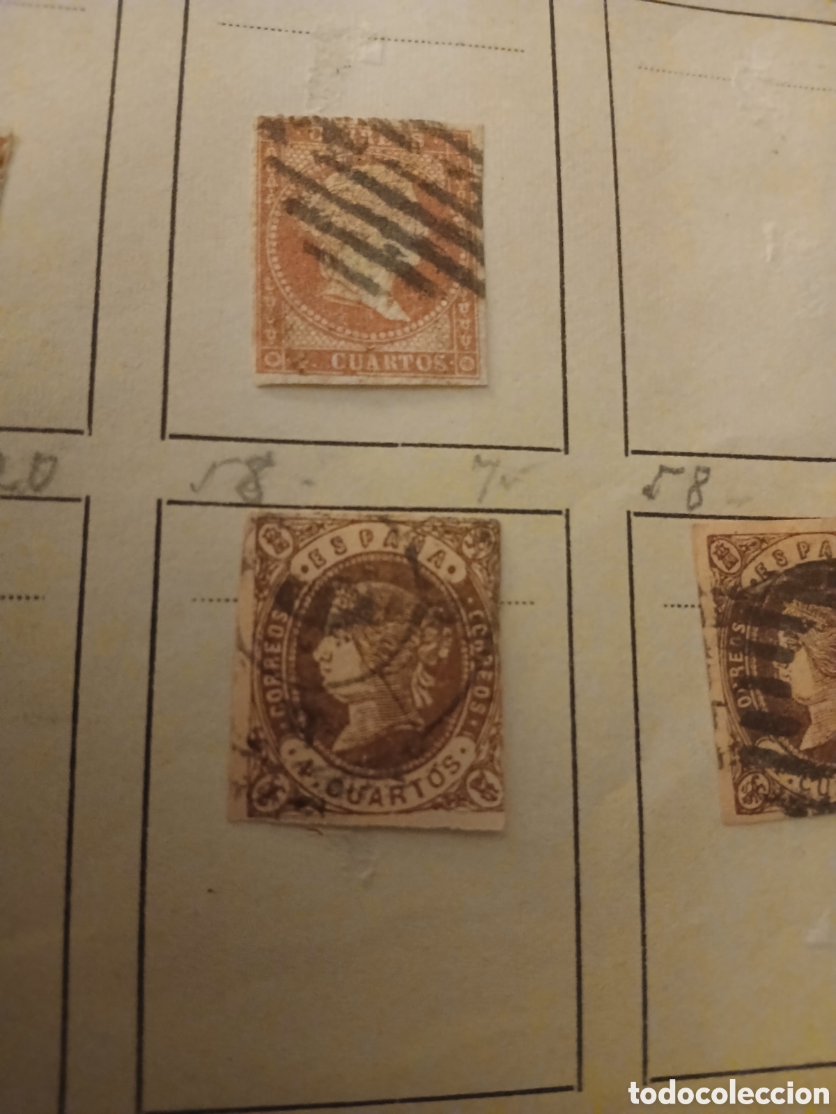Sellos: Isabel II a&ntilde;o 1862 valor 4 cuartos. - Foto 2