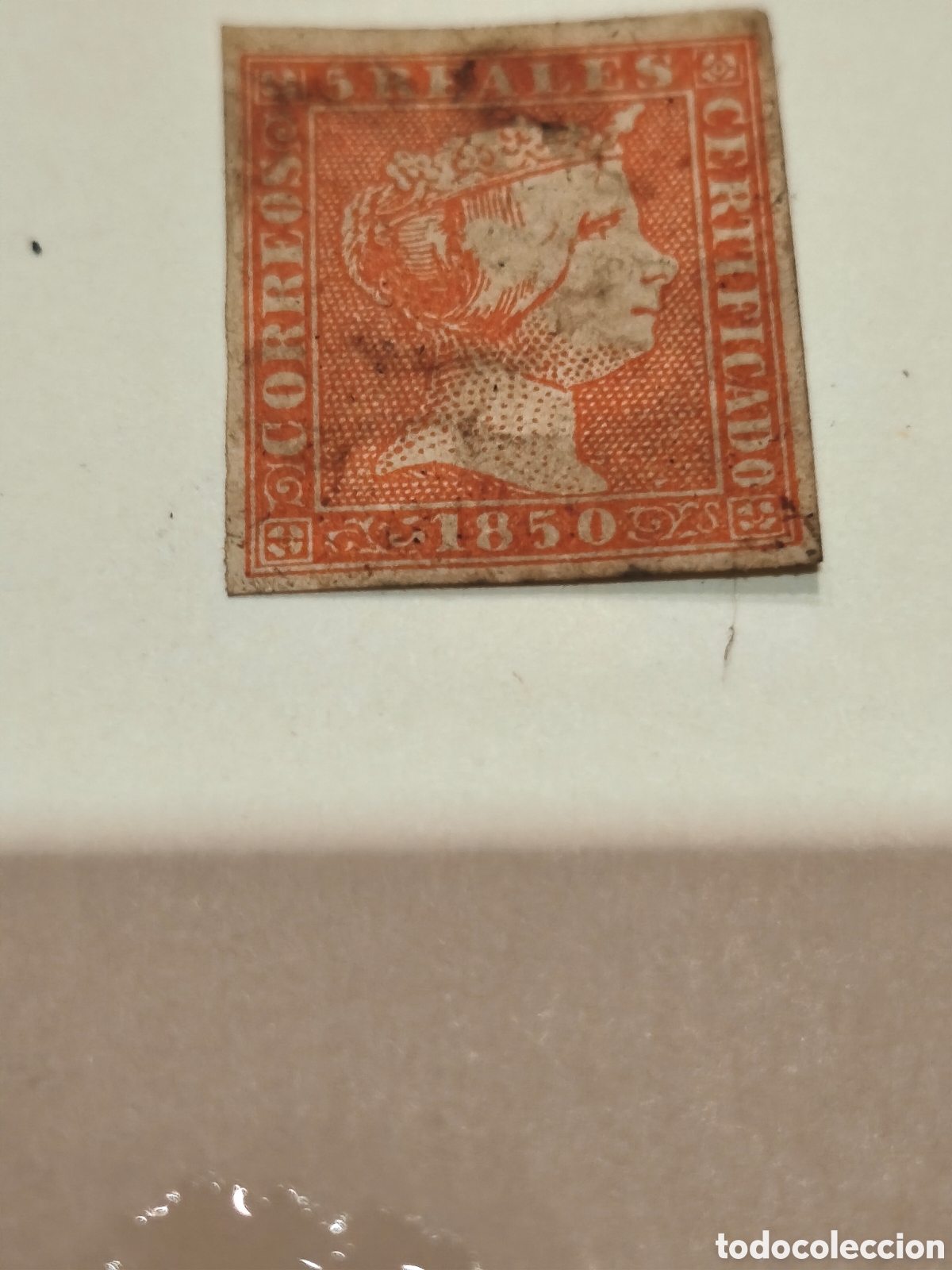 Sellos: Sello cl&aacute;sico de Espa&ntilde;a n 2 usado ara&ntilde;a ,5 reales rojo ver las imagenes