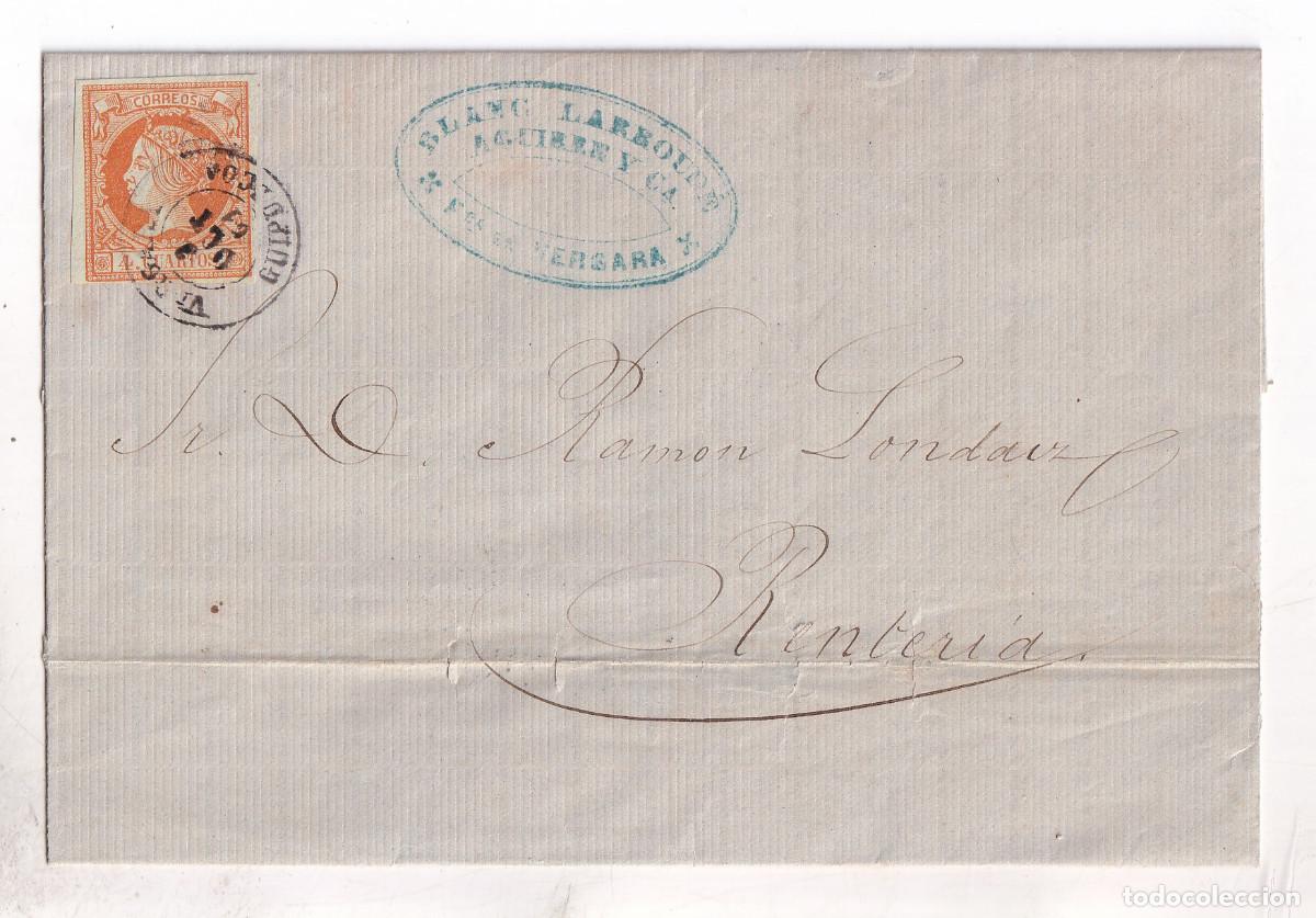 Sellos: CARTA ENTERA. VERGARA. GUIP&Uacute;ZCOA. A RENTER&Iacute;A. 1861.