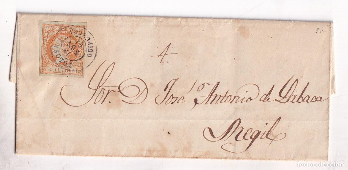 Sellos: ENVUELTA. TOLOSA. GUIP&Uacute;ZCOA. 1861. A REGIL. TR&Aacute;NSITO VERGARA. PA&Iacute;S VASCO