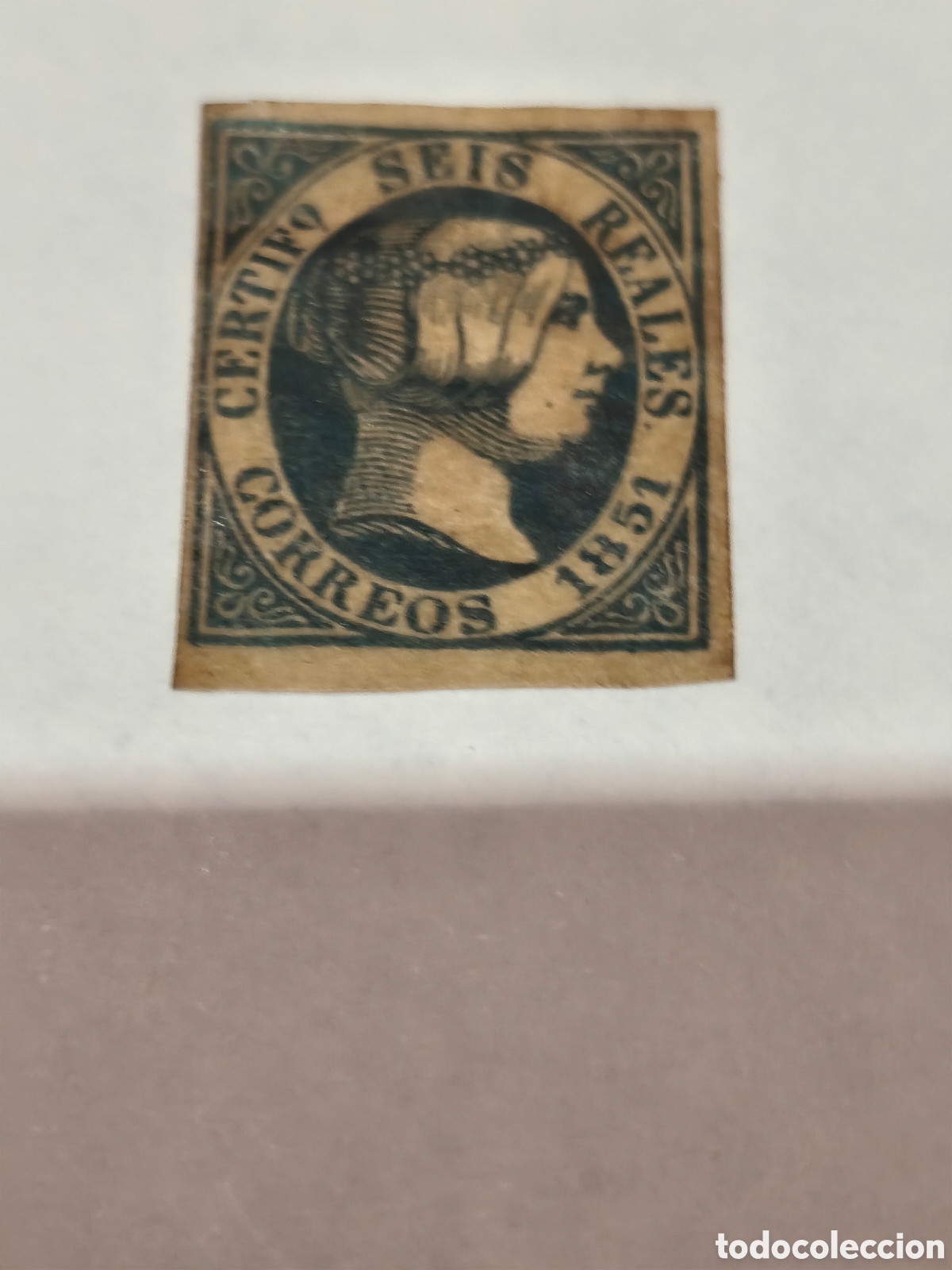 Sellos: Sello cl&aacute;sico de Espa&ntilde;a n 10 nuevo con su goma** ,6 reales azul muy escaso ver imagen