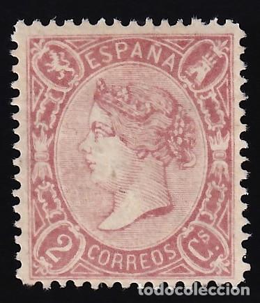 Sellos: ESPA&Ntilde;A, 1865 EDIFIL N&ordm; 79Aa (*), 2 r. rosa