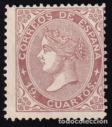Sellos: ESPA&Ntilde;A, 1868 EDIFIL N&ordm; 101 (*), 19 cu. casta&ntilde;o
