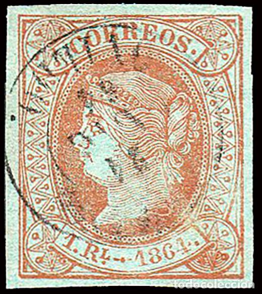 Sellos: Espa&ntilde;a - Edi o 67 - 1 real - 1864 - Isabel II