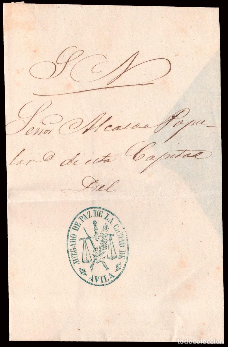 Sellos: &Aacute;vila - 1870 - Envuelta SN con franquicia &rdquo;Juzgado de Paz de la ciudad de &Aacute;vila&rdquo;