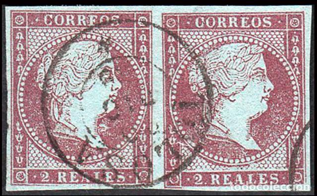 Sellos: Guip&uacute;zcoa - Edi o 42 Pareja - 2 reales - Mat Fech. Tp. I &rdquo;Tolosa&rdquo;