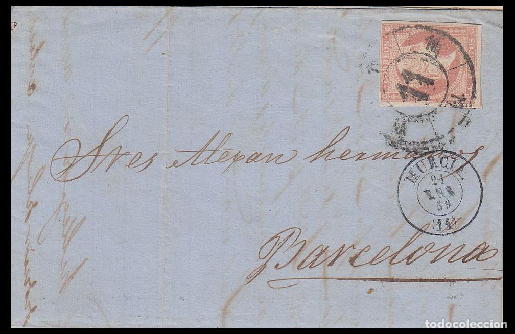 Sellos: EDIFIL N&ordm; 48-CARTA-RUEDA DE CARRETA N&ordm; 11-MURCIA-