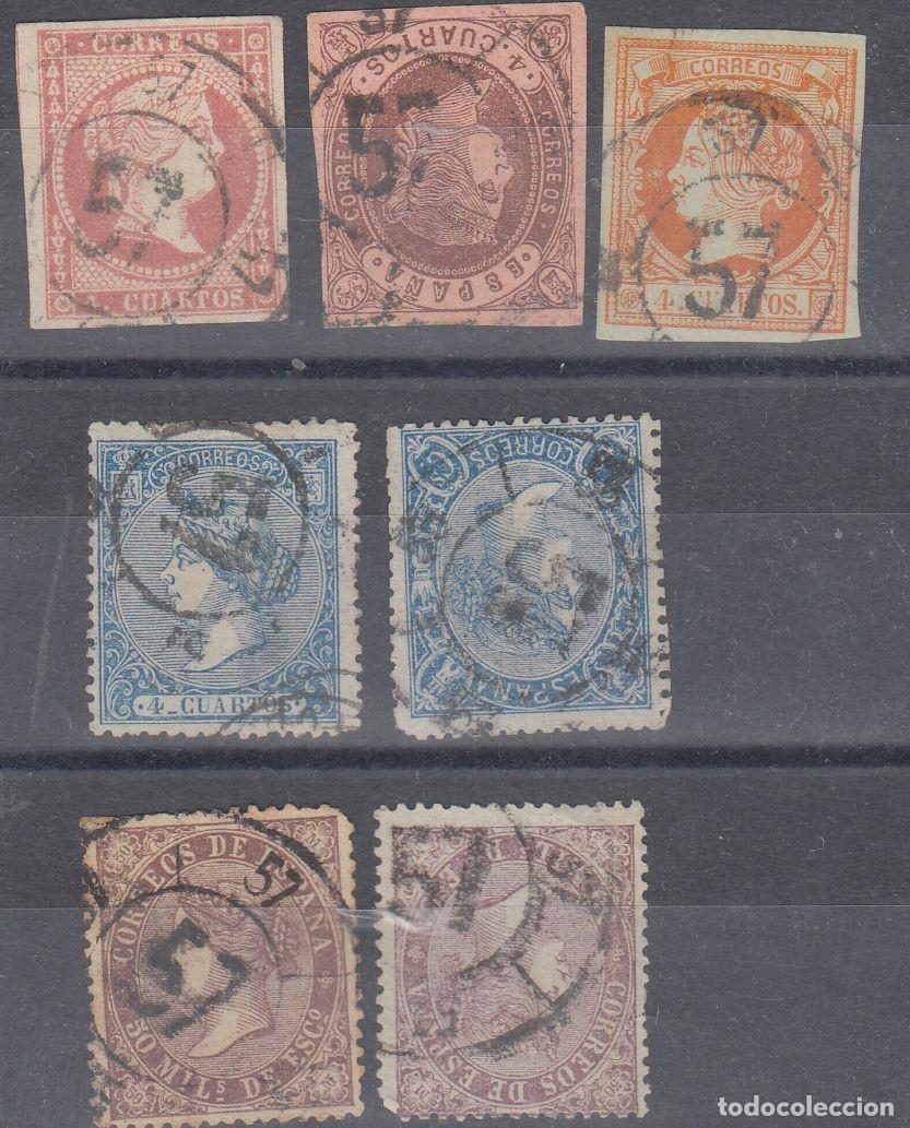 Sellos: FICHA CON 7 SELLOS CON RUEDA DE CARRETA N&ordm; 57-TALAVERA-