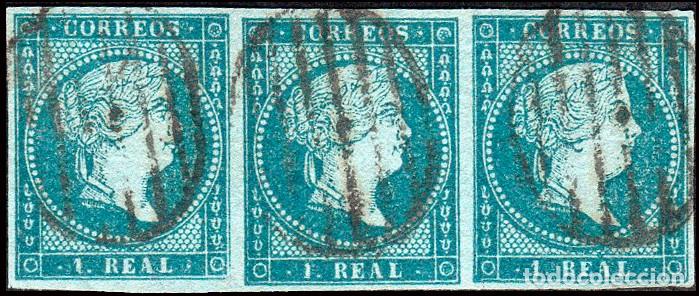 Sellos: Espa&ntilde;a - Edi o 41 Tira 3 - 1855 - 1 real - Isabel II