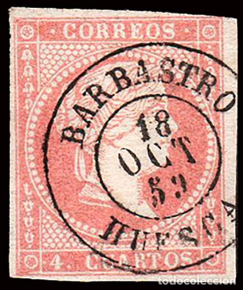 Sellos: Huesca - Edi o 48 - 4 cuartos - Mat Fech. Tp. II &rdquo;Barbastro&rdquo;