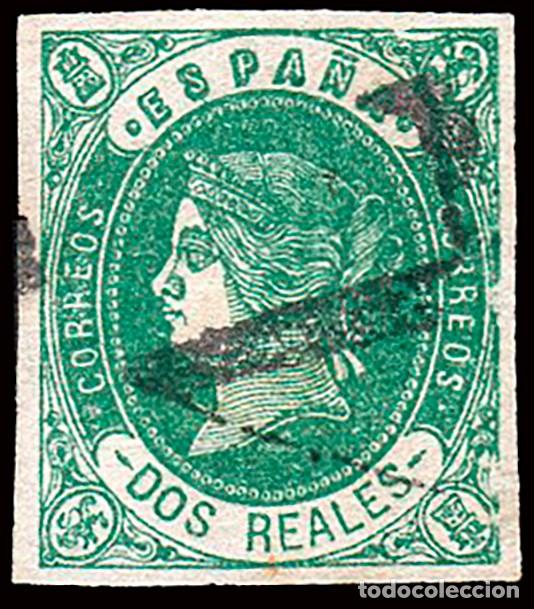 Sellos: Navarra - Edi o 62 - 2 reales - Mat numeral &rdquo;4&rdquo; (Pamplona)