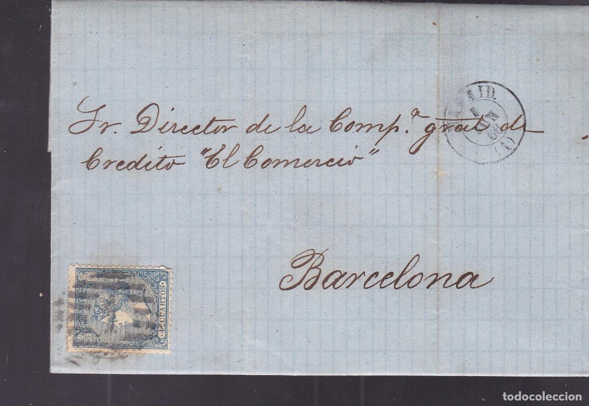 Sellos: F6-36- Carta Completa MADRID a BARCELONA 1866.