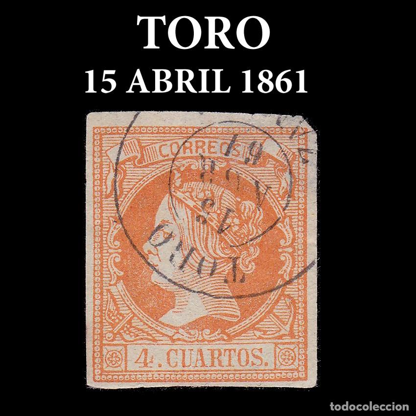 Sellos: ISABEL II. 1860-61 4cu .Fechador TORO Edifil 52 + OBSEQUIO