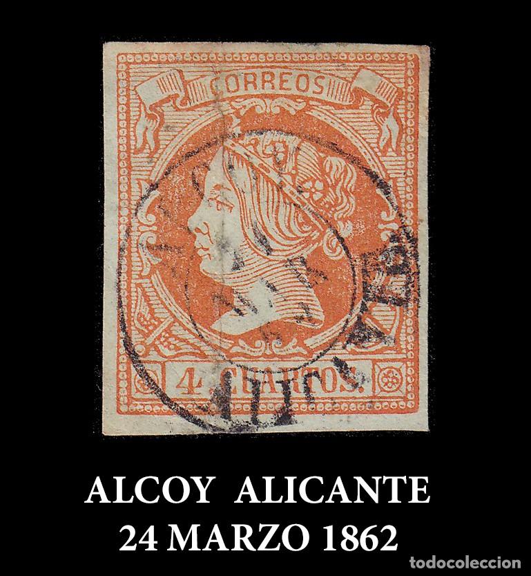 Sellos: ISABEL II. 1860-61 4cu .ALCOY Edifil 52 + OBSEQUIO