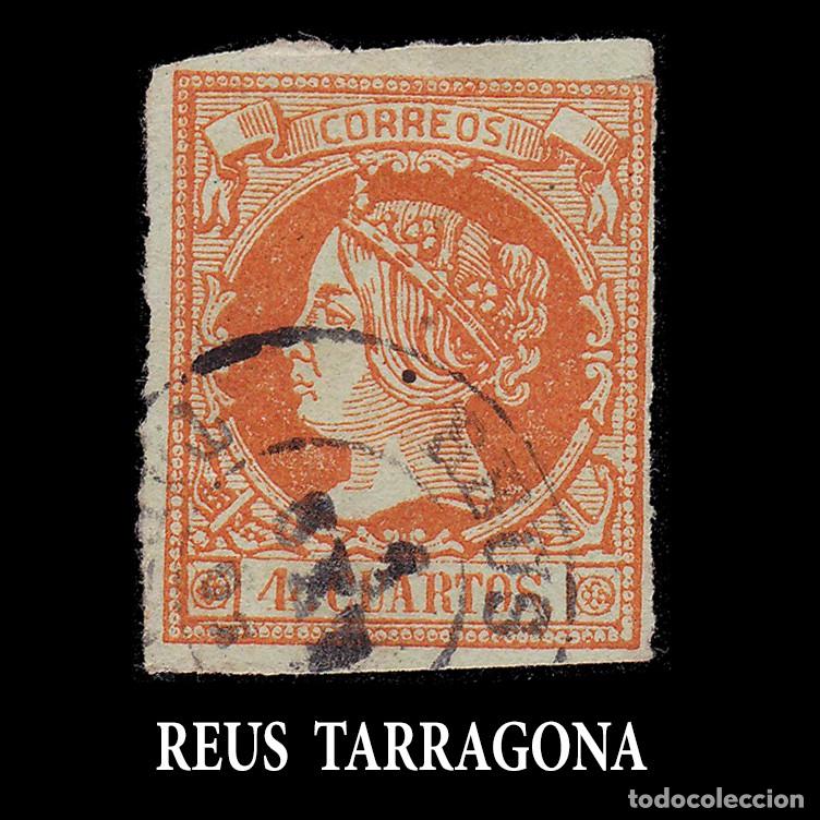 Sellos: ISABEL II. 1860-61 4cu .REUS Edifil 52 + OBSEQUIO