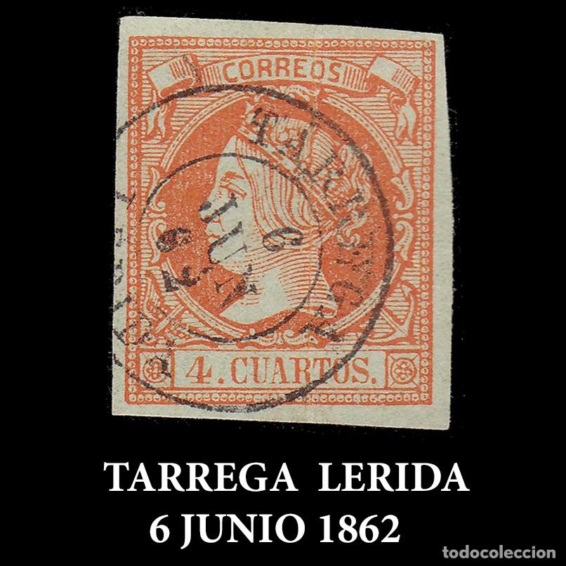 Sellos: ISABEL II. 1860-1 4cu. Fechador T&Aacute;RREGA. Edifil 52 + OBSEQUIO