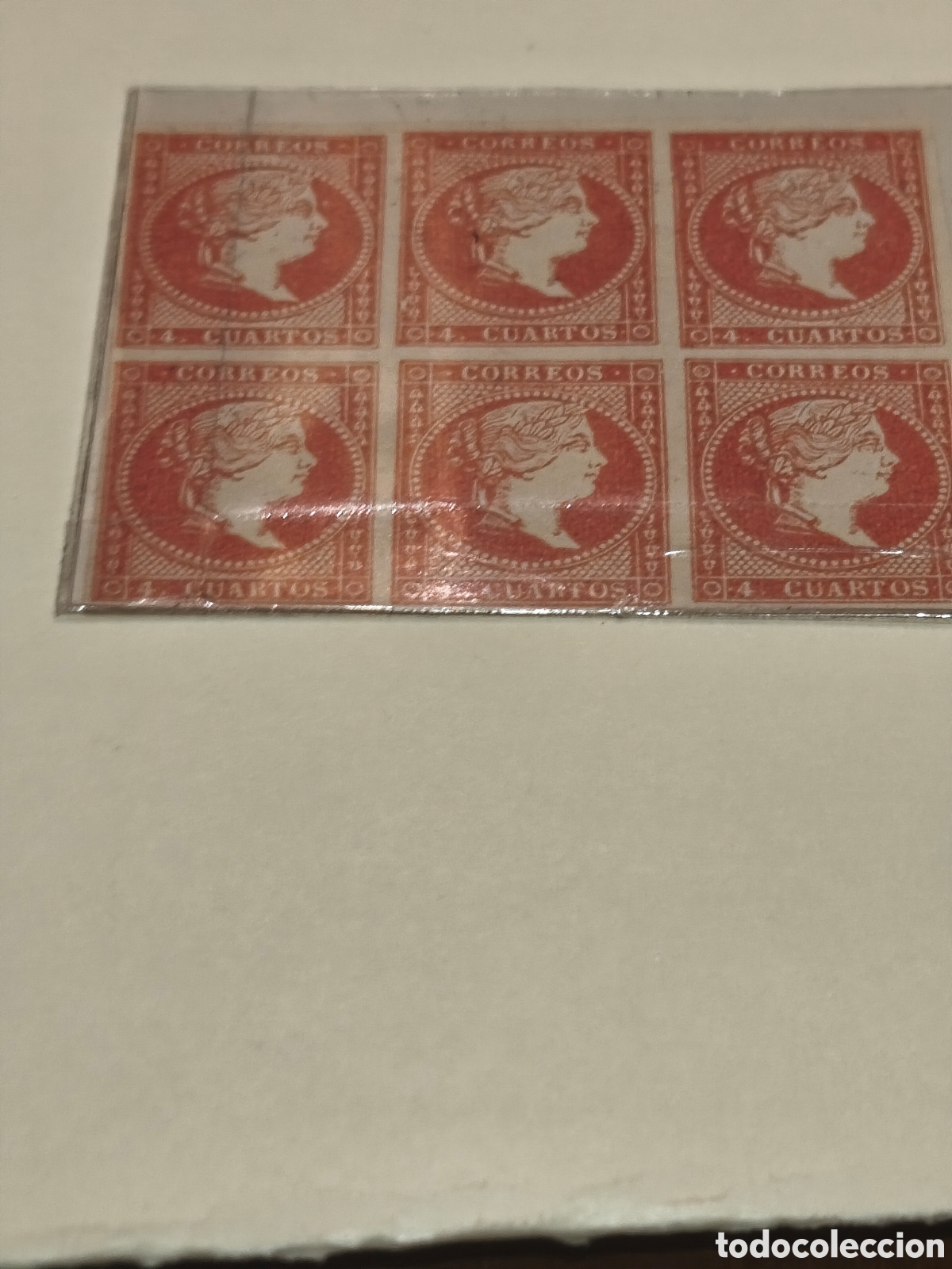 Sellos: Bloque de 6 sellos cl&aacute;sicos del n 48 nuevo con su goma 4 cuartos carm&iacute;n ver imagenes