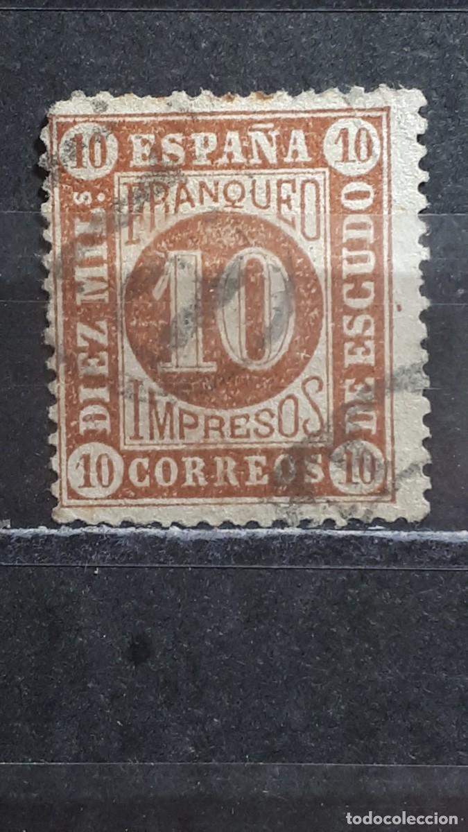 Sellos: ESPA&Ntilde;A. A&Ntilde;O 1867. &deg;. MATASELLO P.D. PORTES PAGADOS INTERNACIONAL. Edifil 94