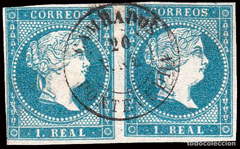 Sellos: Pontevedra - Edi o 49 Pareja - 1 real - Mat Fech. Tp. II &rdquo;Cambados&rdquo;