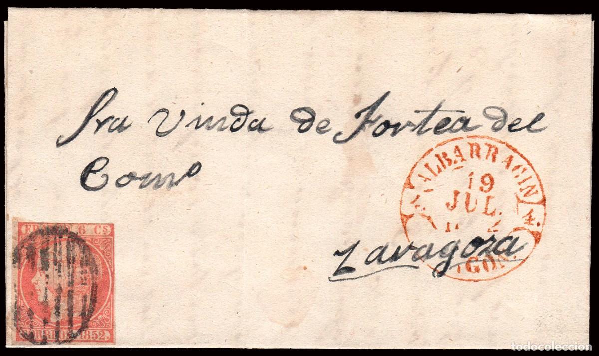 Sellos: Teruel - Edi o 12 - Carta Mat Parrilla + Baeza &rdquo;Albarrac&iacute;n 19/Jul./52&rdquo; en frontal