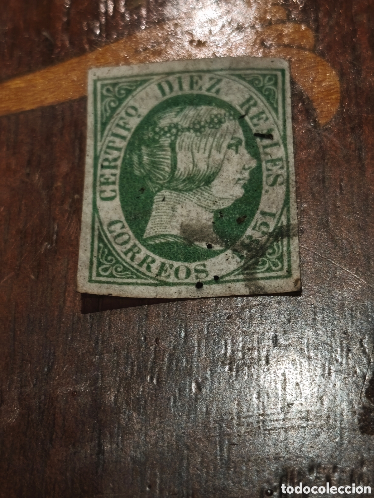 Sellos: Sello cl&aacute;sico de Espa&ntilde;a n 10 usado ara&ntilde;a negra muy escaso precioso ver im&aacute;genes 10!reales verde
