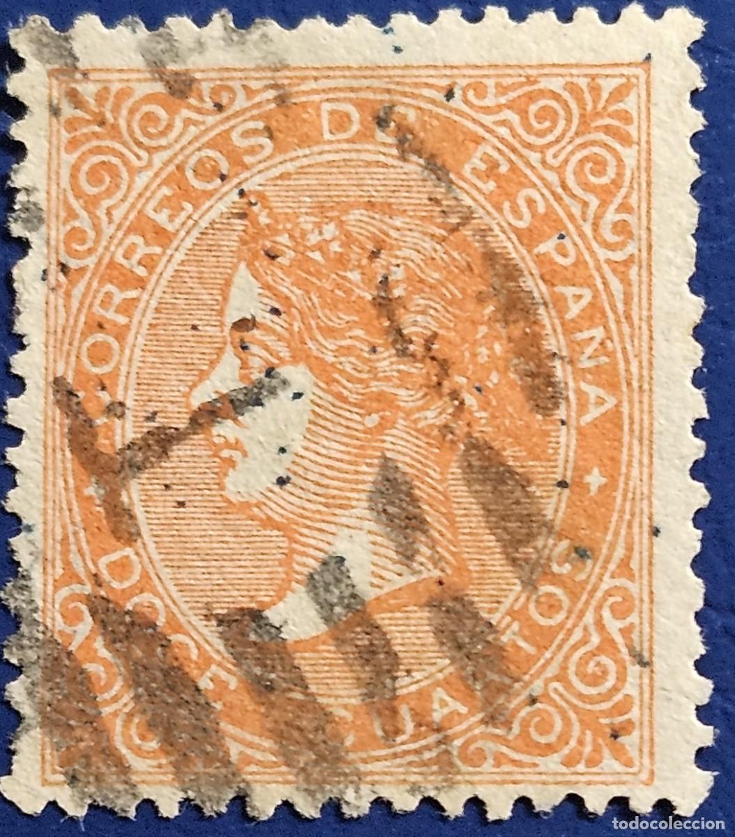 Sellos: 1867 Isabel II 12 cu. Edifil 89A usado
