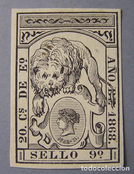 Sellos: SELLO FISCAL ISABEL II - 20 CENTIMOS DE ESCUDO 1868