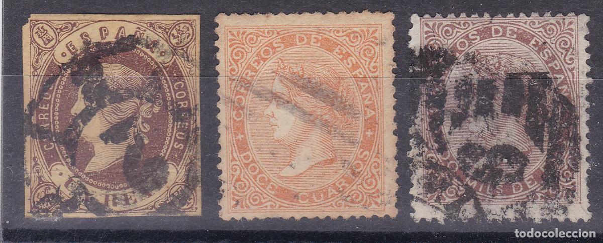 Sellos: AA16-Cl&aacute;sicos Isabel x 3 Sellos Usados INTERESANTES 150 euros