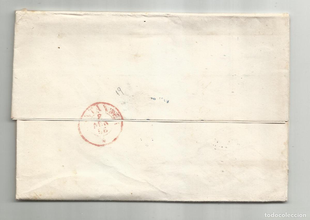 Sellos: circulada Y ESCRITA 1856 DE BURGOS A SANTANDER - Foto 3