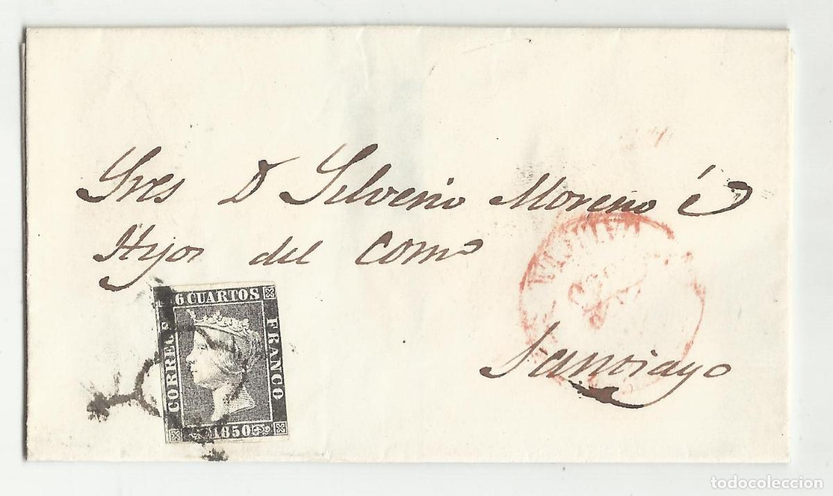 Sellos: circulada EDIFIL 1 CIRCULADA 1850 DE GALICIA A SANTIAGO CORU&Ntilde;A