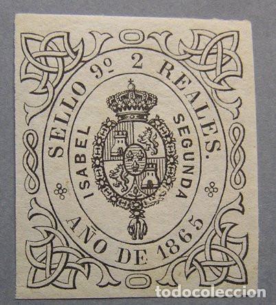 Sellos: SELLO FISCAL 9&ordf; 2 REALES 1865