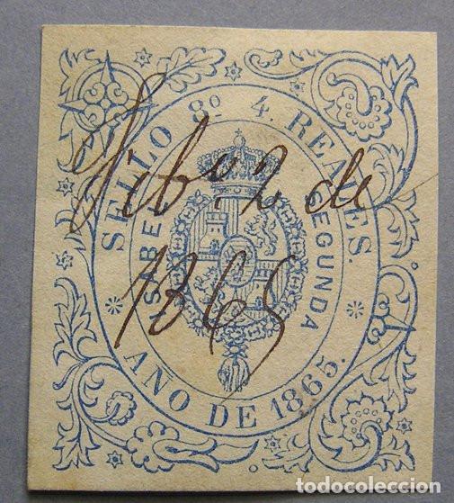 Sellos: SELLO FISCAL 8&ordf; 4 REALES 1865