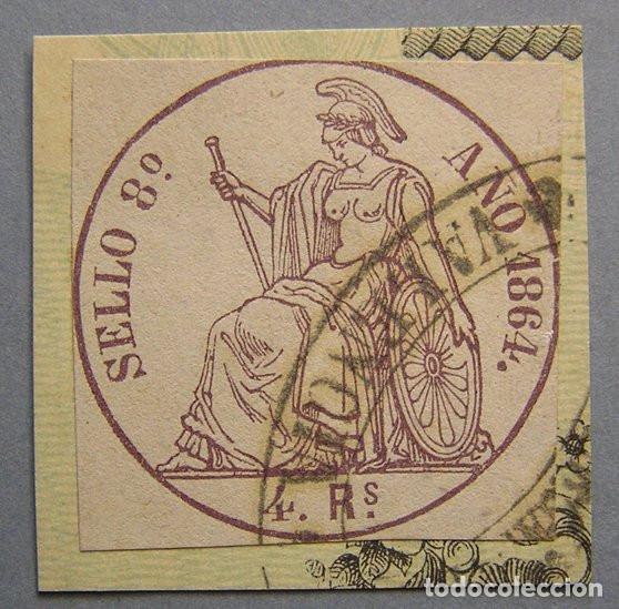 Sellos: SELLO FISCAL 8&ordf; 4 REALES 1864
