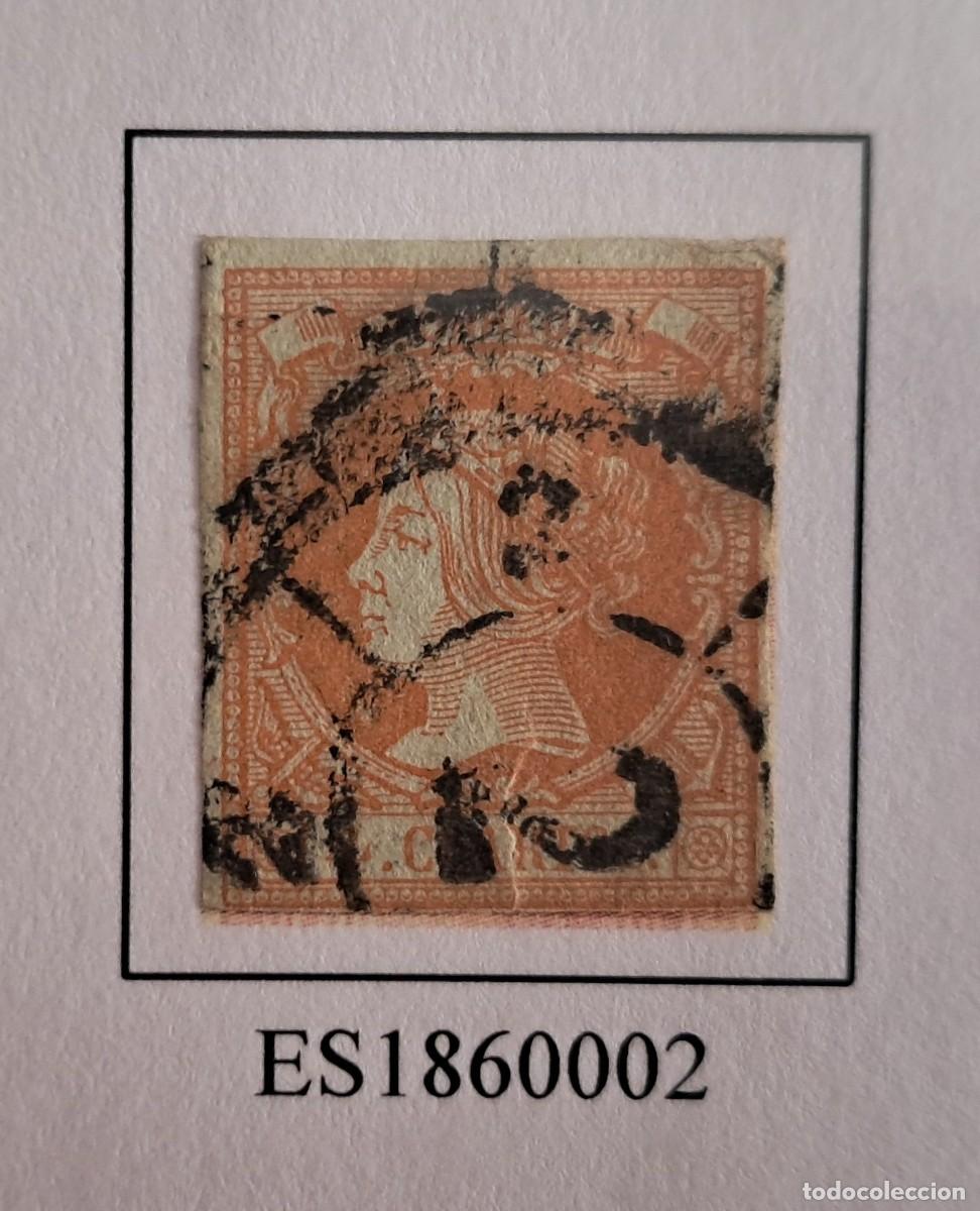 Sellos: sello de Espa&ntilde;a usado, Isabel II, 4 cuartos, a&ntilde;o 1860, edifil n&ordm; 52.