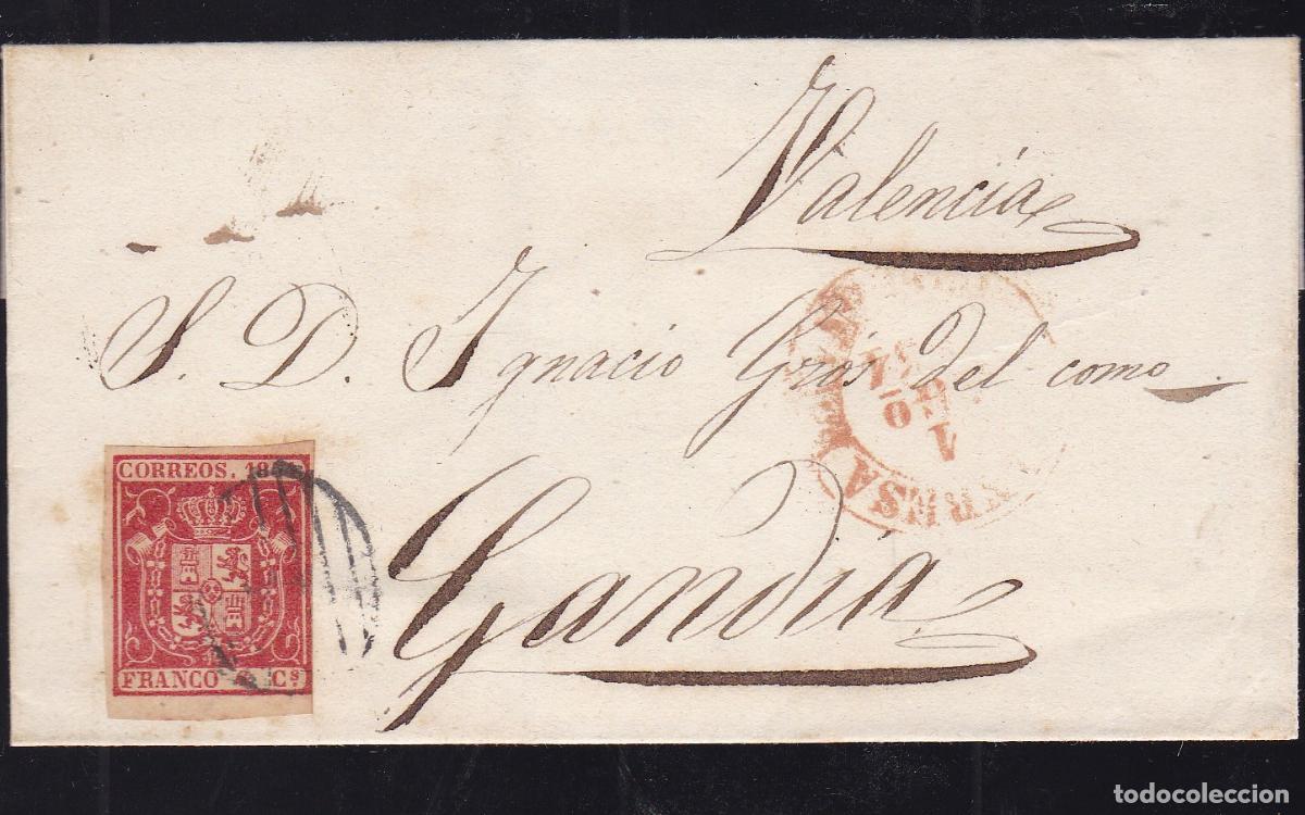 Sellos: F16-7- Envuelta MANRESA -GANDIA 1854