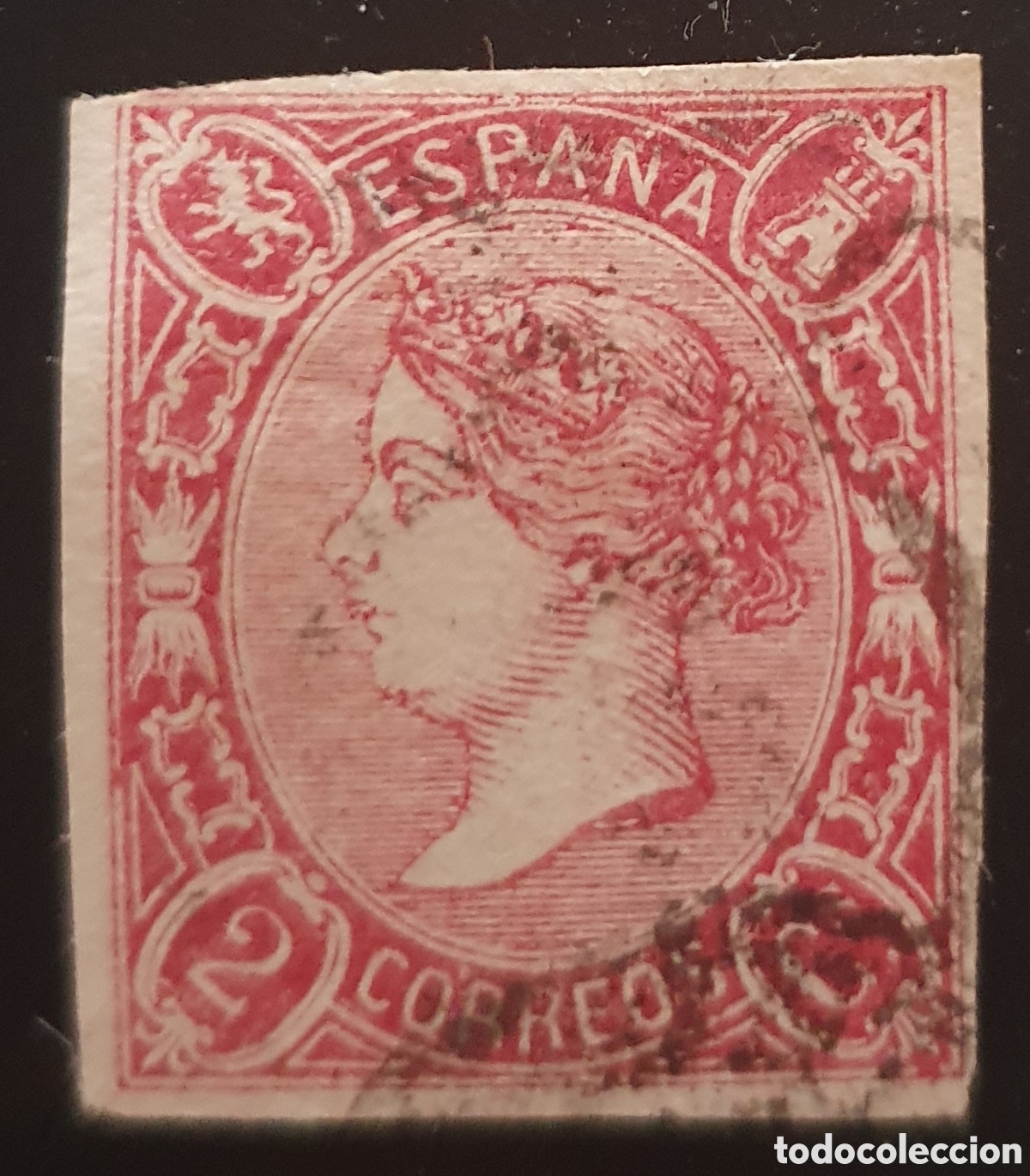 Sellos: Edifil 69 usado valor cat&aacute;logo 45 &euro;. A&ntilde;o 1865