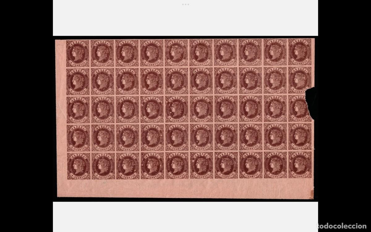 Timbres: ESPA&Ntilde;A - 1862 - EDIFIL 58A (TIPO II ) - PLIEGO DE 50 SELLOS - MNH** - NUEVOS-V.CAT.475&euro;