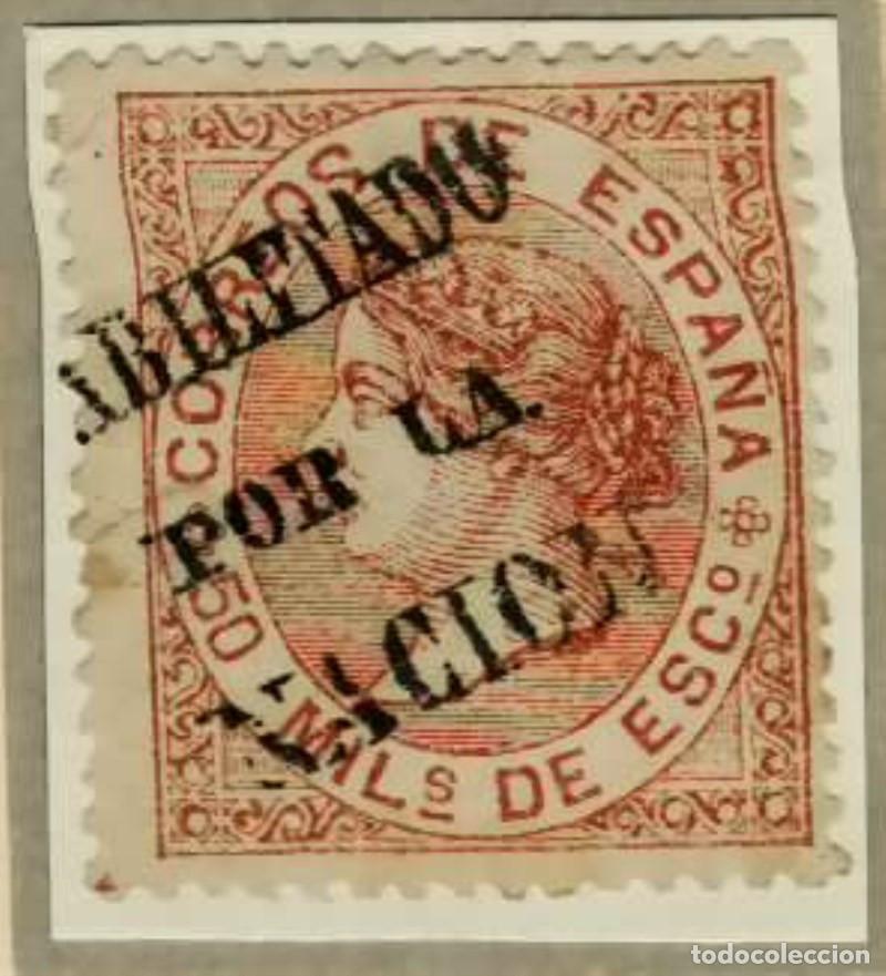 Sellos: FA2717. Emision 1-07-1867. Valor de 50 milesimas HABILITADO POR LA NACION