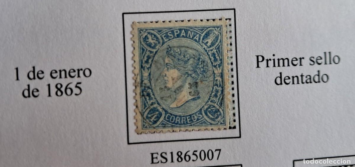 Sellos: sello de Espa&ntilde;a usado, Isabel II, 4 cuartos, edifil n&ordm; 75, a&ntilde;o 1865.