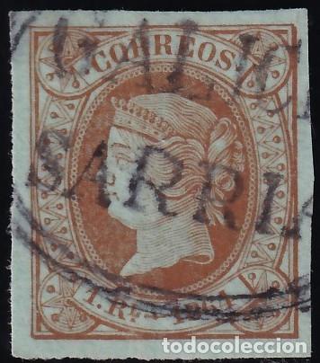 Sellos: ESPA&Ntilde;A, 1864 EDIFIL N&ordm; 67 [Mat. Prefilat&eacute;lico, &rdquo;SARRIA / GALICIA&rdquo;.]