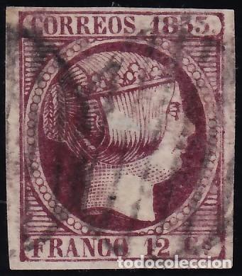 Sellos: ESPA&Ntilde;A, 1853 EDIFIL N&ordm; 18, 12 cu. violeta