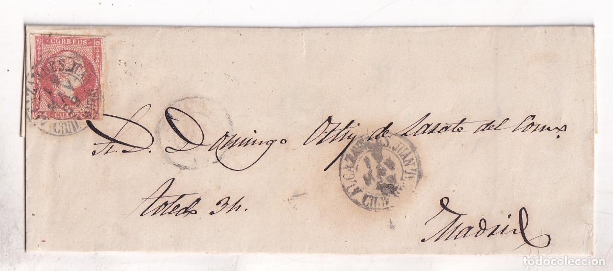 Sellos: ENVUELTA. ALC&Aacute;ZAR DE SAN JUAN. CIUDAD REAL. 1859. FECHADOR