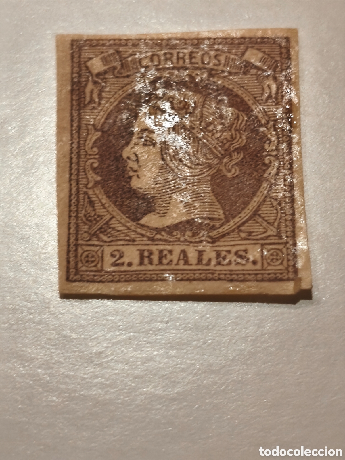 Sellos: Sello cl&aacute;sico de Espa&ntilde;a n 56 escaso nuevo con goma** 2 reales lila ver imagenes