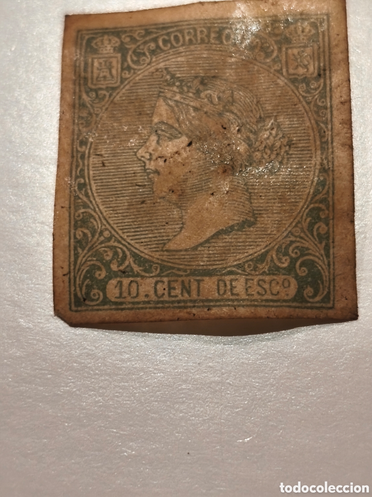 Sellos: Sello cl&aacute;sico de Espa&ntilde;a n 84 nuevo con goma** muy escaso 10 cts verde,ver imagenes