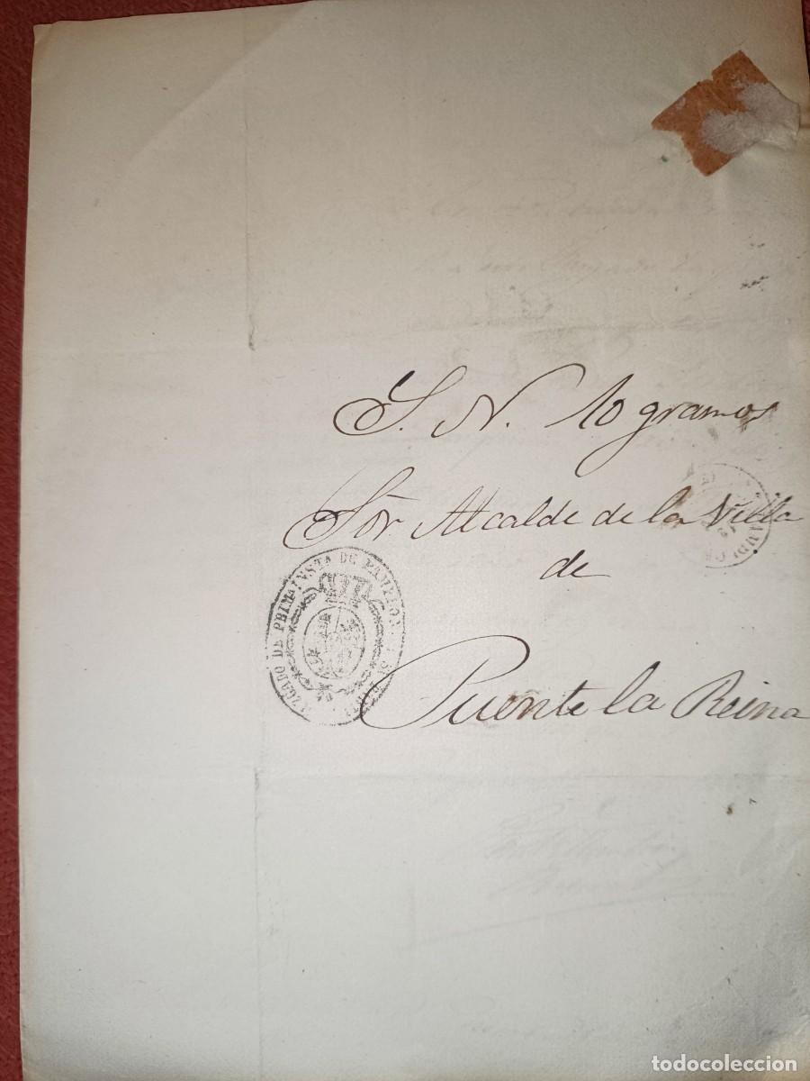 Briefmarken: Navarra Carta completa circulada Pamplona Puente 1869 juzgado franquicia sello correo