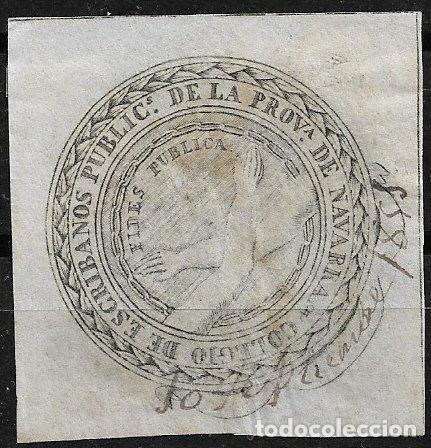 Sellos: 1857 Colegio de Escribanos de Pamplona, usado BARATA n&ordm; 231
