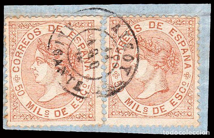 Sellos: Alicante - Edi o 96 (2) - 50 mil&eacute;simas - Fragmento Mat Fech. Tp. II &rdquo;Alcoy&rdquo;