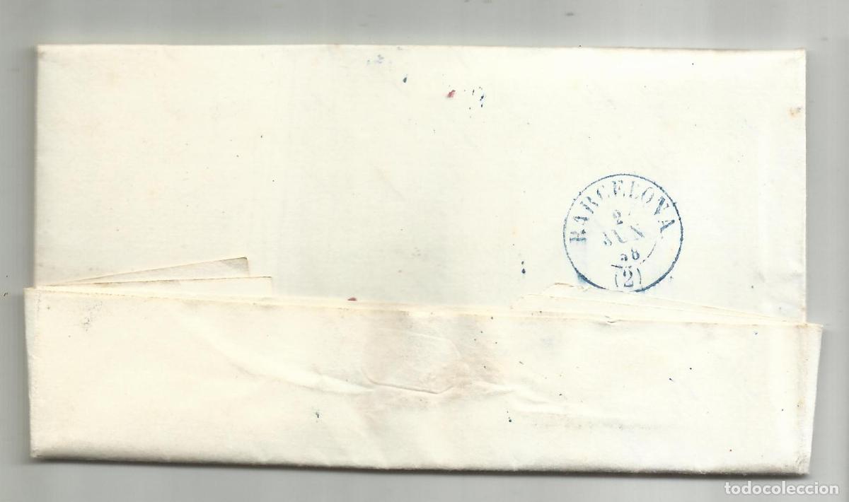 Sellos: CIRCULADA Y ESCRITA 1858 DE VIC A BARCELONA - Foto 3