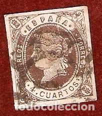 Sellos: Espa&ntilde;a. Edifil n.&ordm; 0058ap usado. Variedad papel blanco.